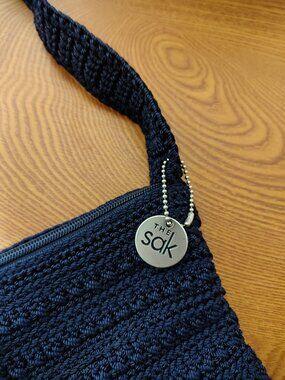 THE SAK Midnight Blue Crochet Shoulder Bag